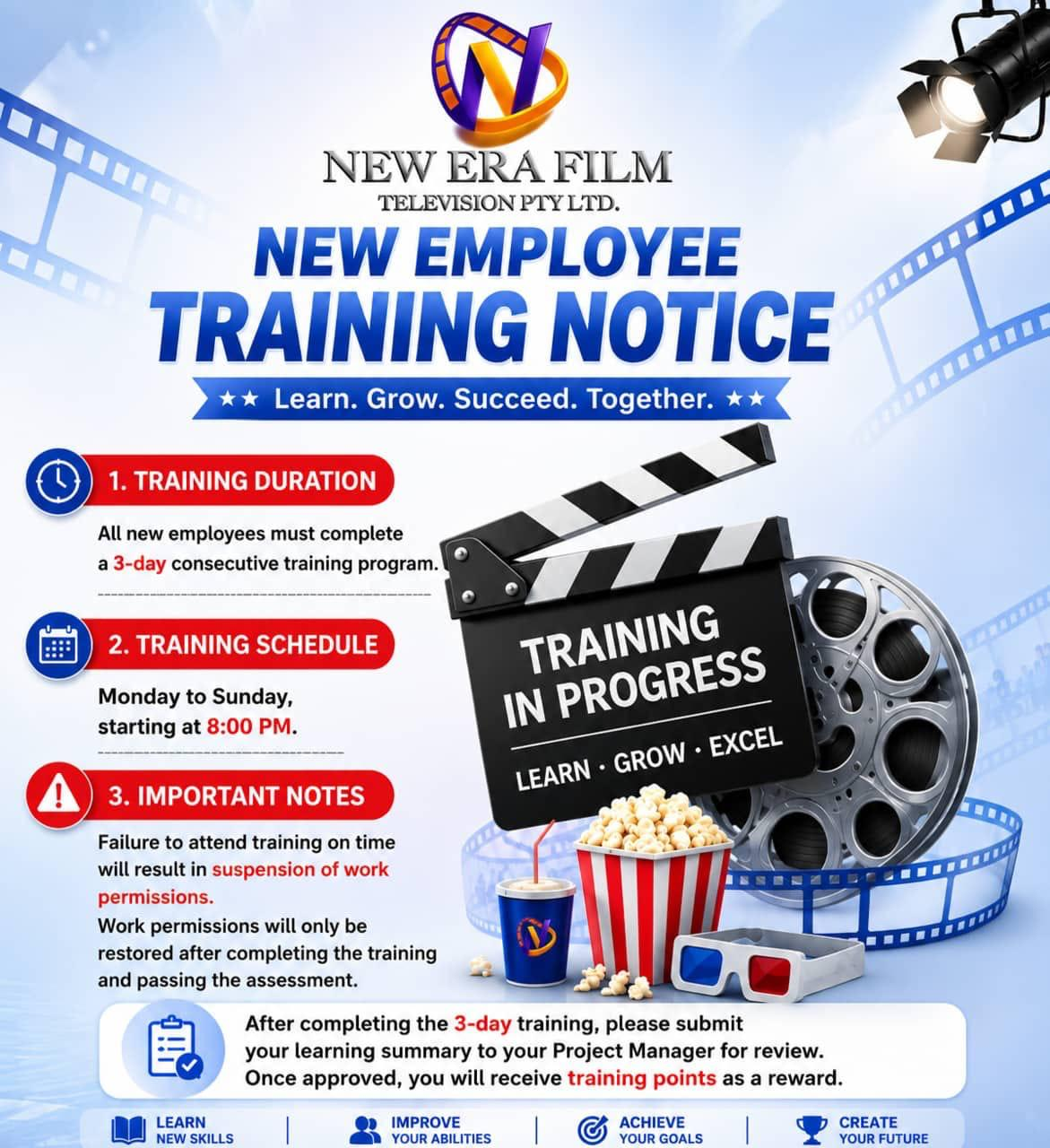 NEF new employee training notice