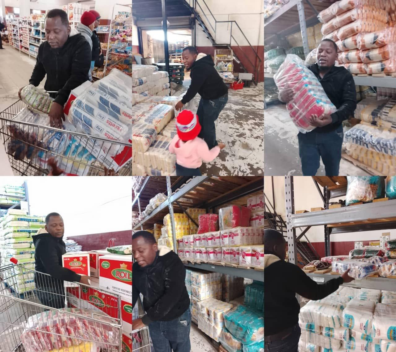 NEF volunteers shopping for community support supplies
